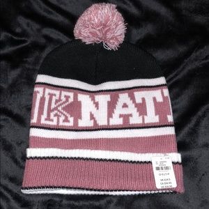 PINK pom pom hat